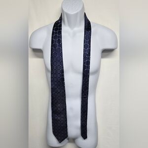 Donald Trump Signature 100% Silk Tie Blue White Checkered Gold Tag Like New